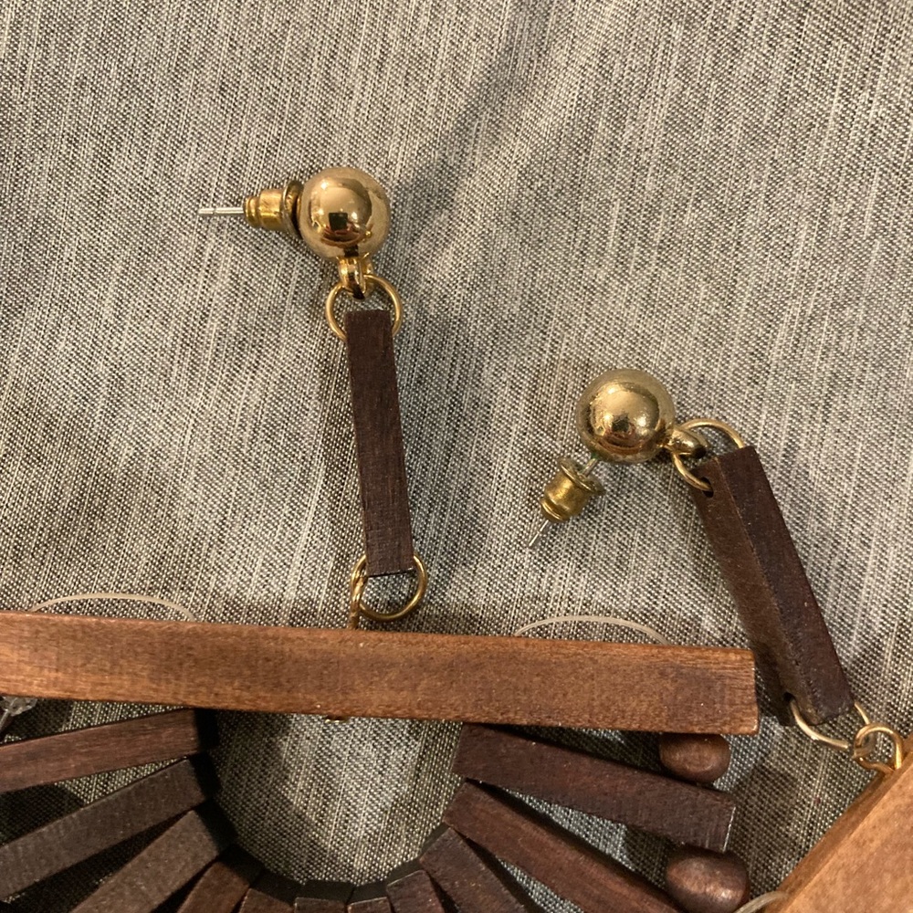 Wooden Earrings - Picture 2 of 2